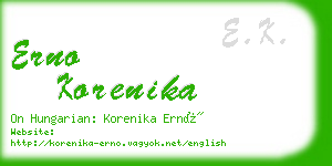 erno korenika business card